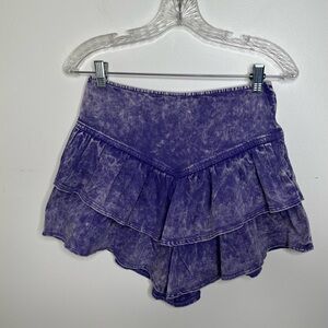 LFD Purple Tiered Mini Skirt Y2K